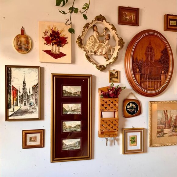 Vintage “Autumn Fluff Bouquet” fiber wall art 🍁 - Picture 2 of 4